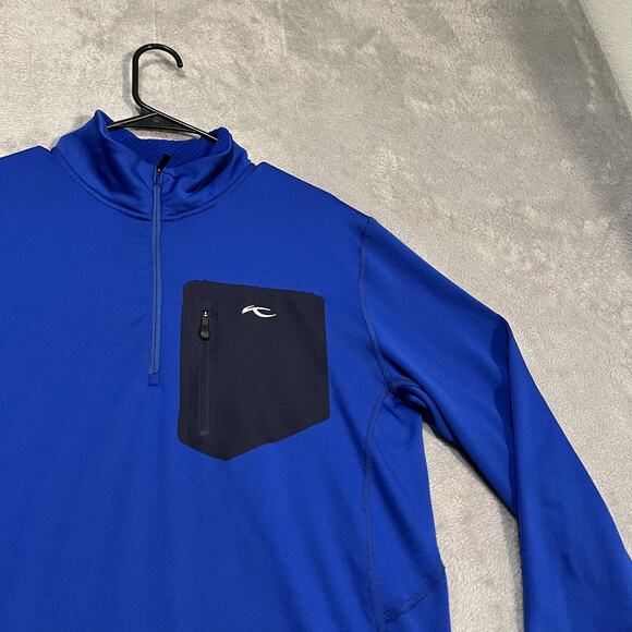 Kjus Pullover Mens Large Blue Hydraulic Half Zip Performance Stretch Outdoor Top - Picture 2 of 6